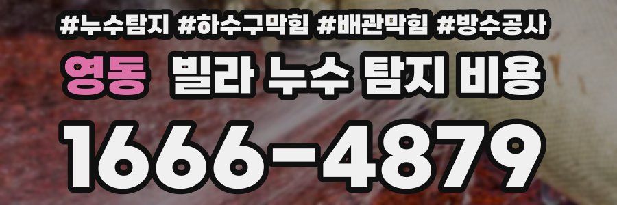 영동 빌라 누수 탐지 비용