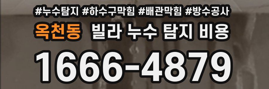 옥천동 빌라 누수 탐지 비용