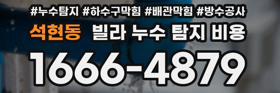 석현동 빌라 누수 탐지 비용
