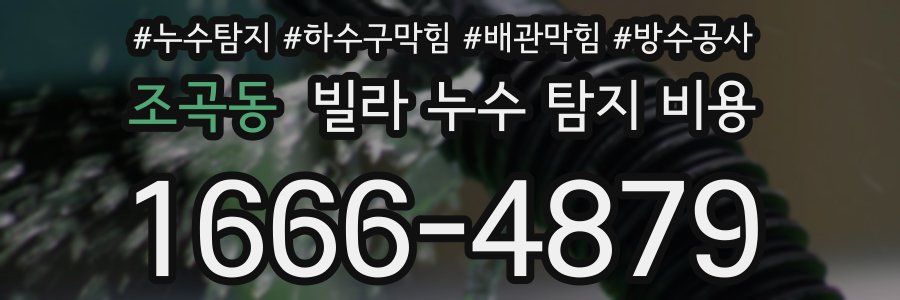 조곡동 빌라 누수 탐지 비용