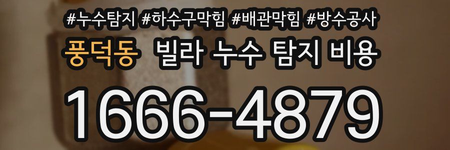 풍덕동 빌라 누수 탐지 비용