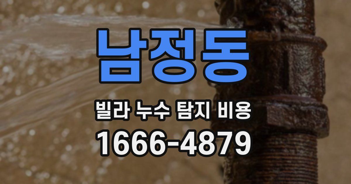 남정동 빌라 누수 탐지 비용