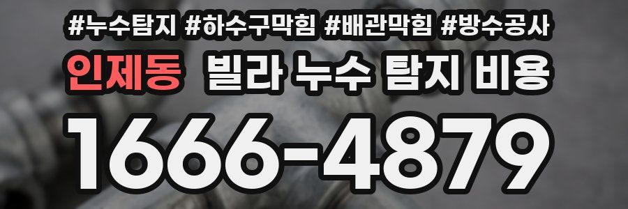 인제동 빌라 누수 탐지 비용
