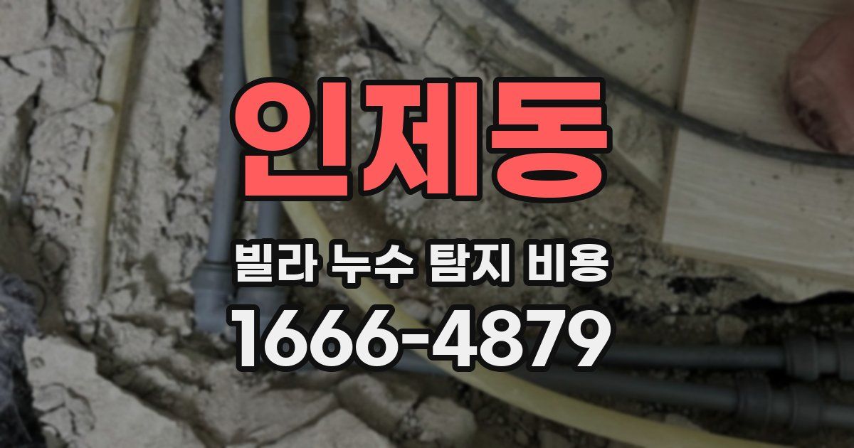 인제동 빌라 누수 탐지 비용