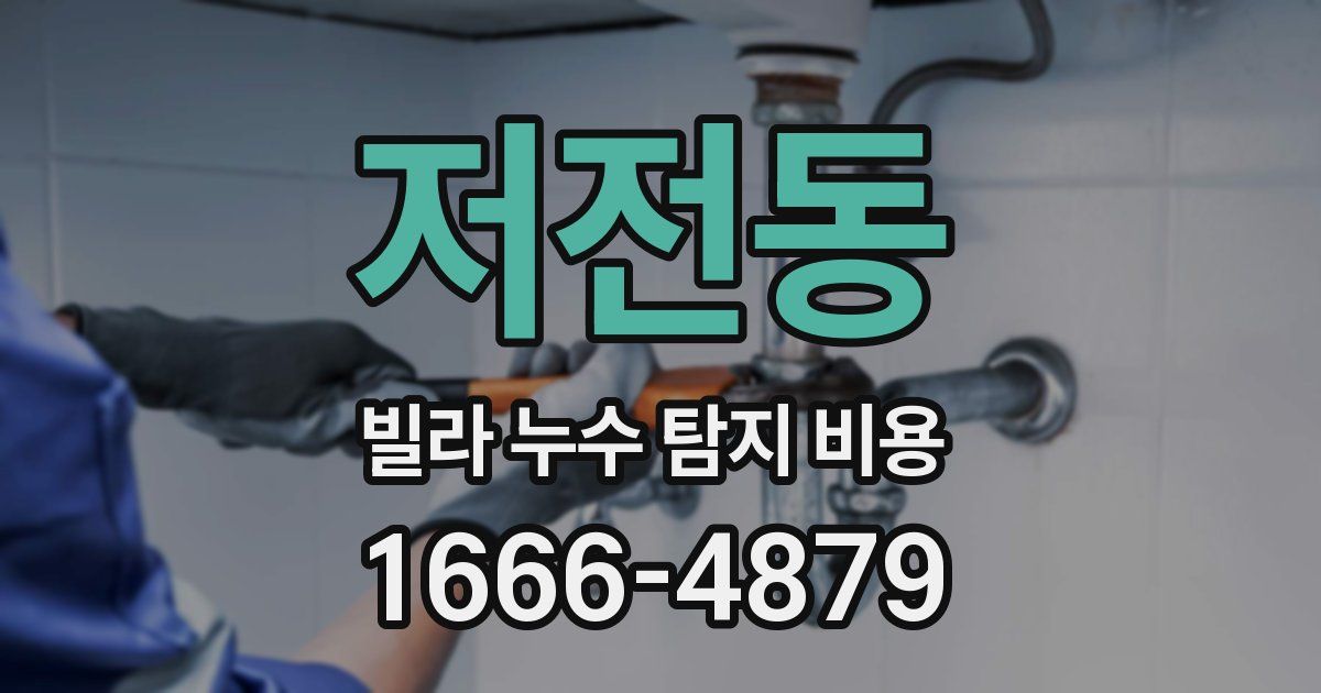 저전동 빌라 누수 탐지 비용