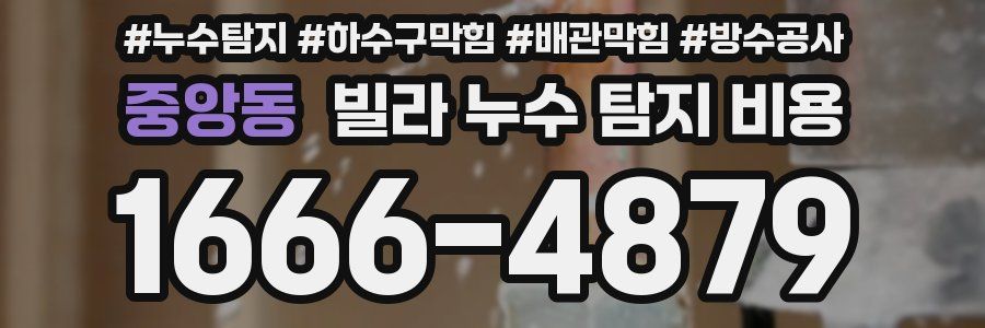 중앙동 빌라 누수 탐지 비용