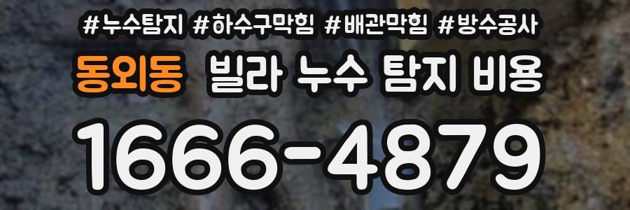 동외동 빌라 누수 탐지 비용
