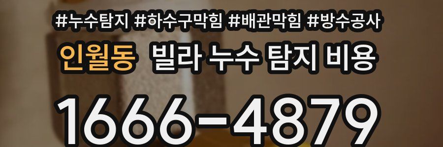 인월동 빌라 누수 탐지 비용