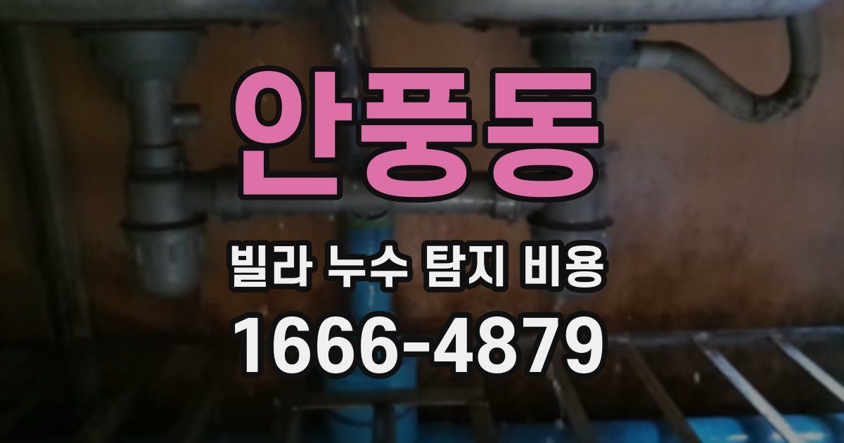 안풍동 빌라 누수 탐지 비용