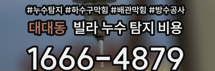 대대동 빌라 누수 탐지 비용
