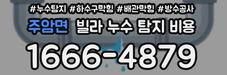 주암면 빌라 누수 탐지 비용