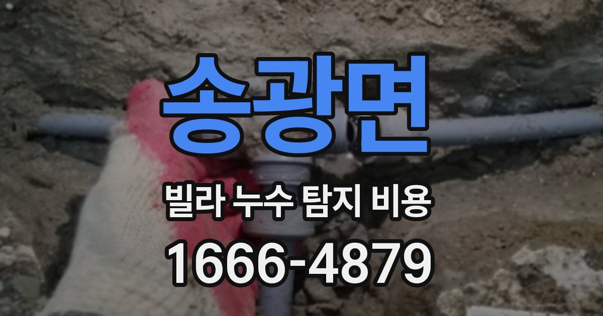송광면 빌라 누수 탐지 비용