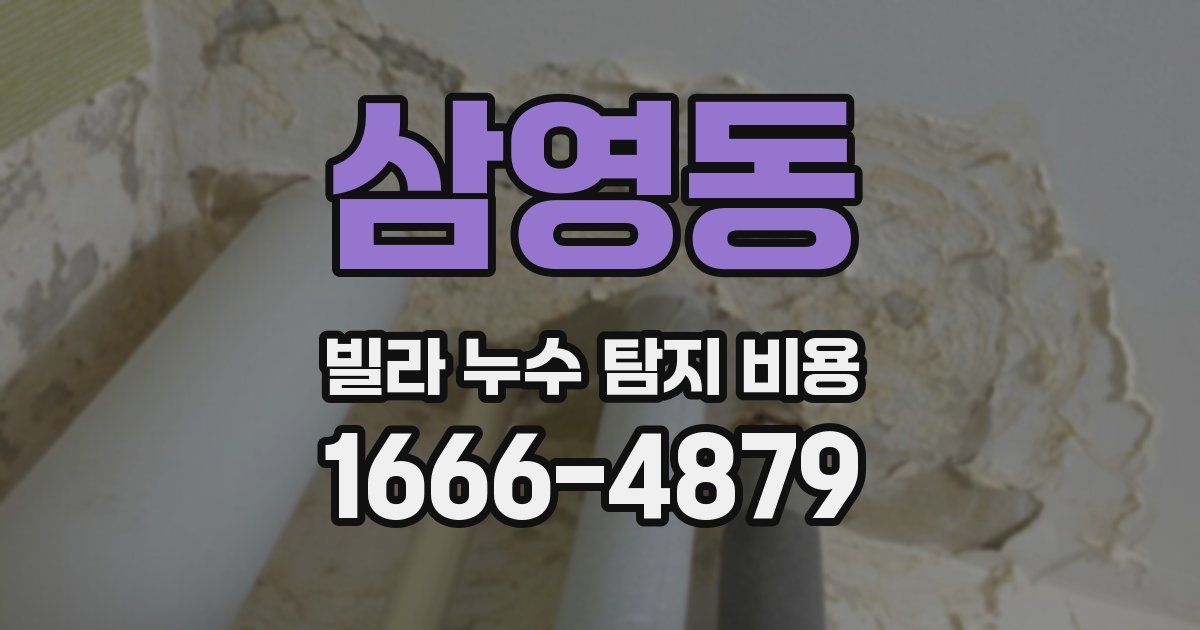 삼영동 빌라 누수 탐지 비용