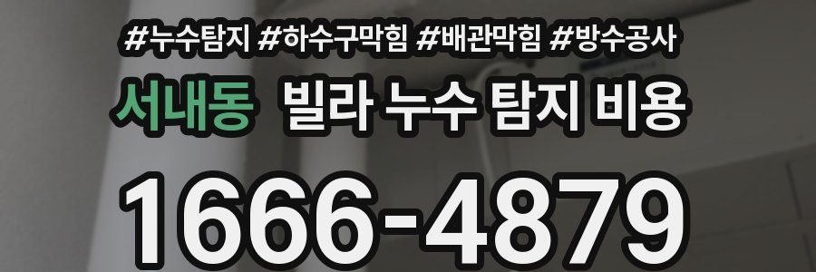 서내동 빌라 누수 탐지 비용