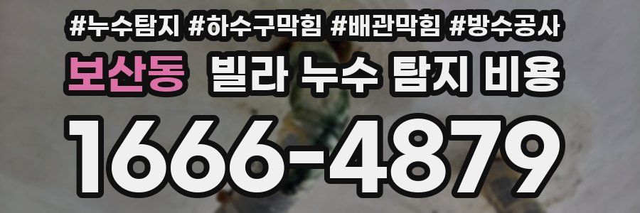 보산동 빌라 누수 탐지 비용