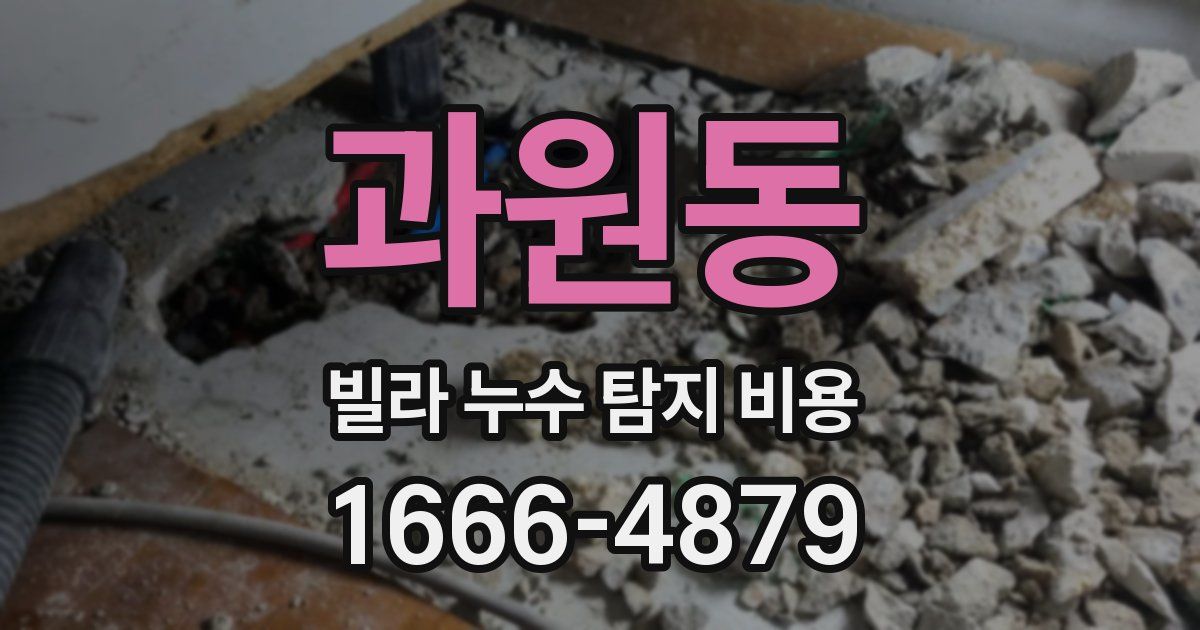 과원동 빌라 누수 탐지 비용