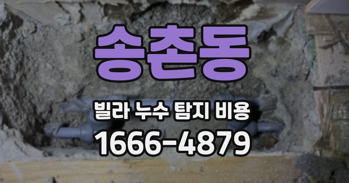 송촌동 빌라 누수 탐지 비용