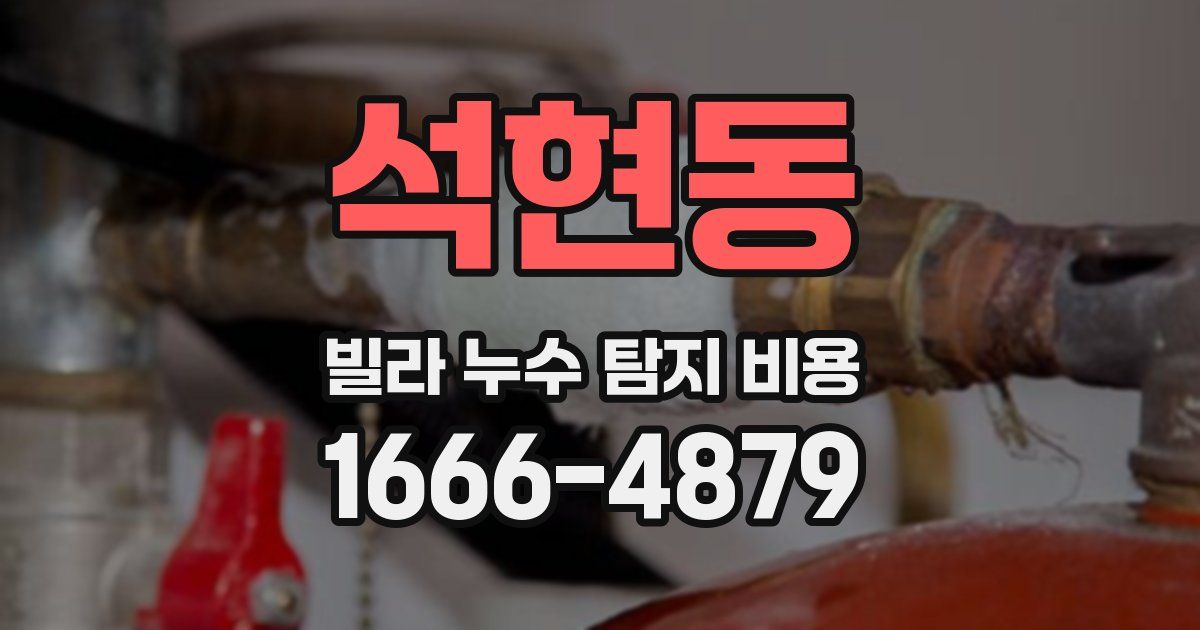 석현동 빌라 누수 탐지 비용