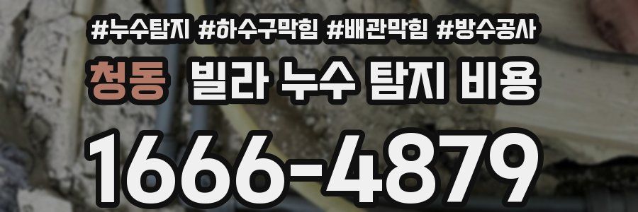 청동 빌라 누수 탐지 비용