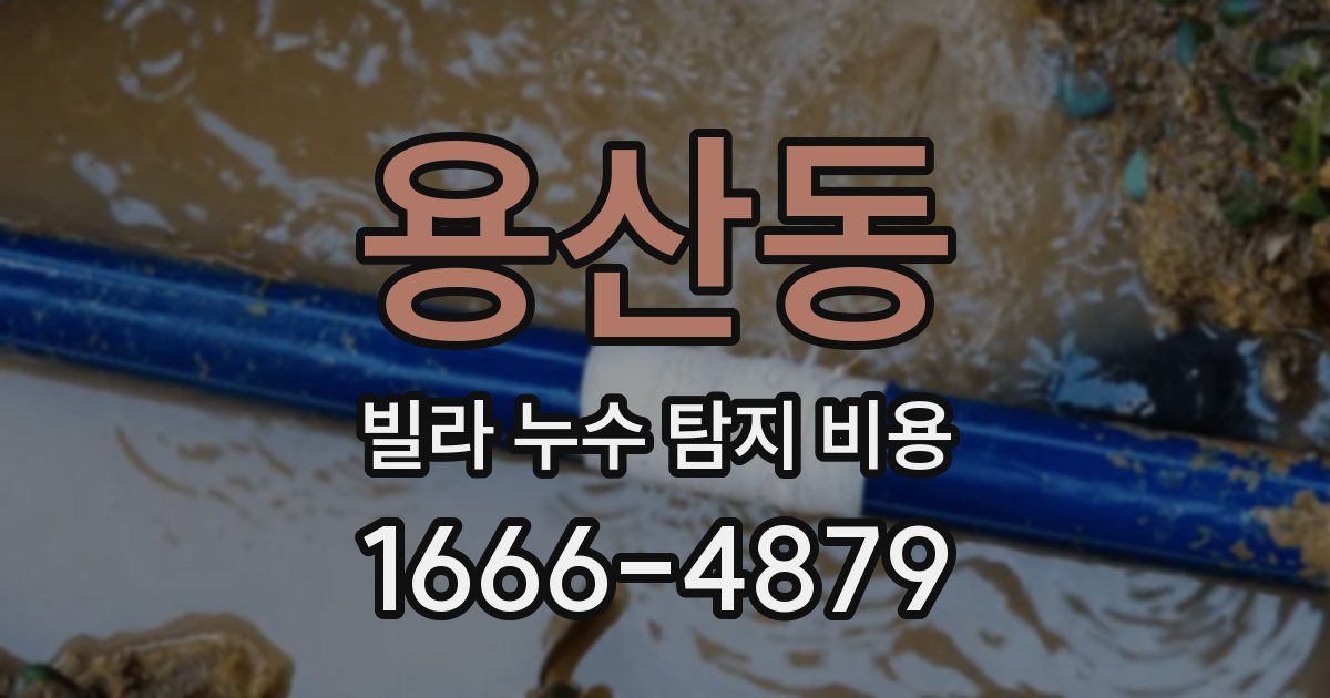 용산동 빌라 누수 탐지 비용