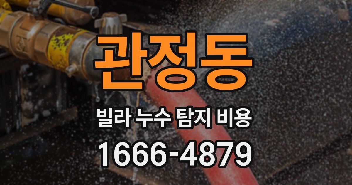 관정동 빌라 누수 탐지 비용
