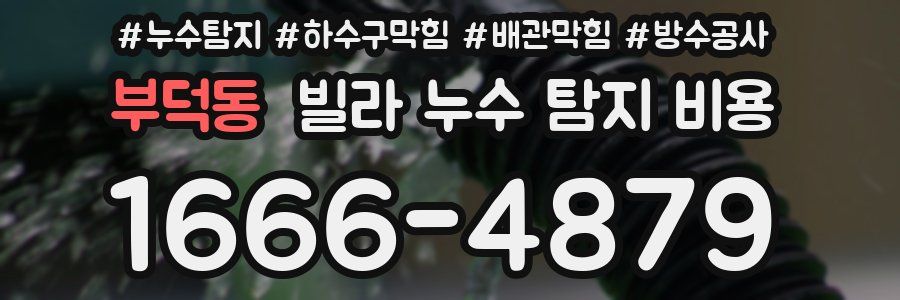 부덕동 빌라 누수 탐지 비용