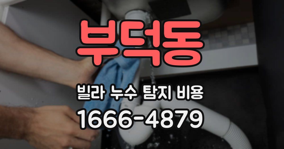 부덕동 빌라 누수 탐지 비용
