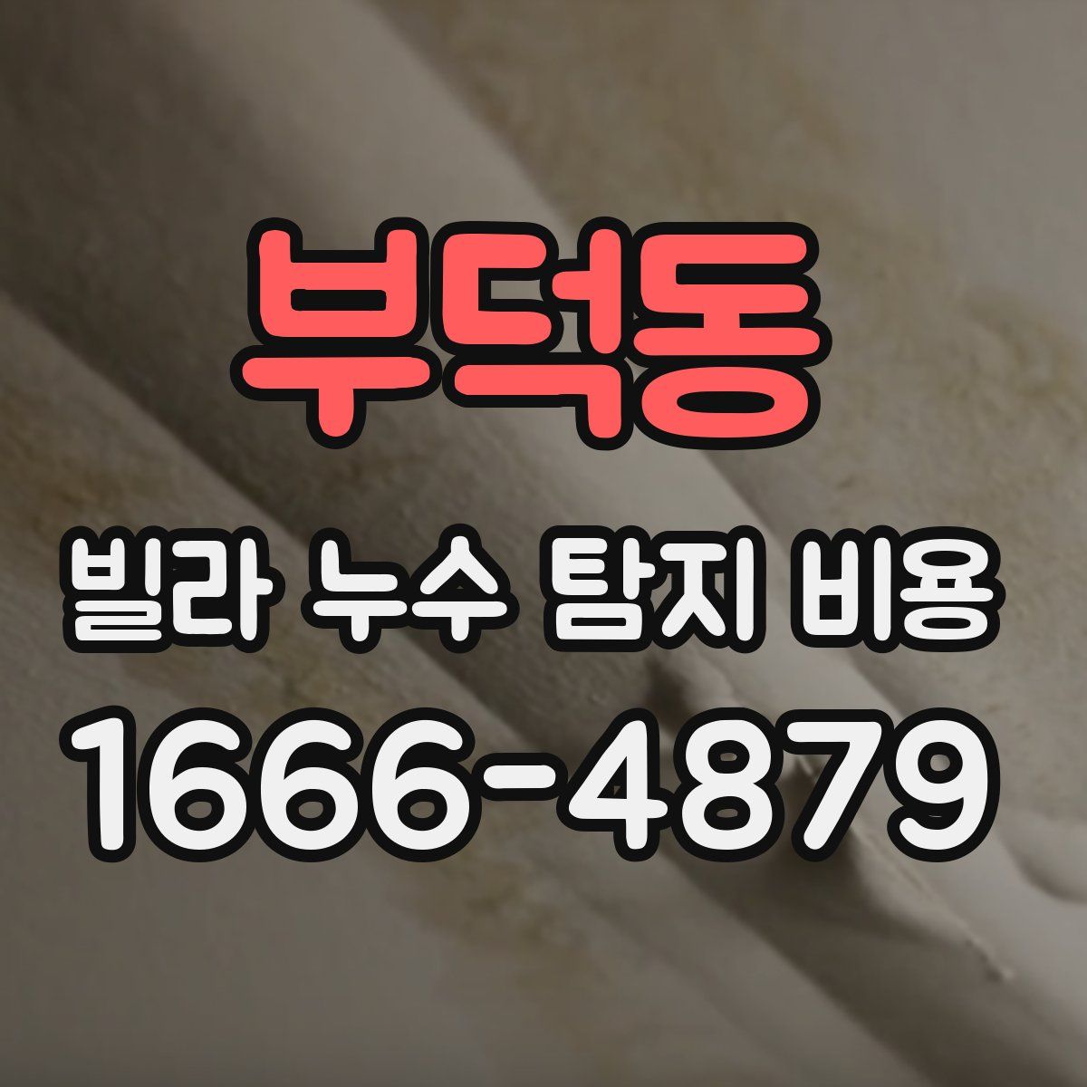 부덕동 빌라 누수 탐지 비용