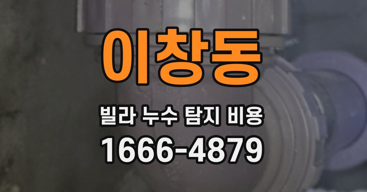 이창동 빌라 누수 탐지 비용