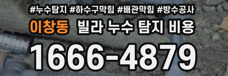 이창동 빌라 누수 탐지 비용