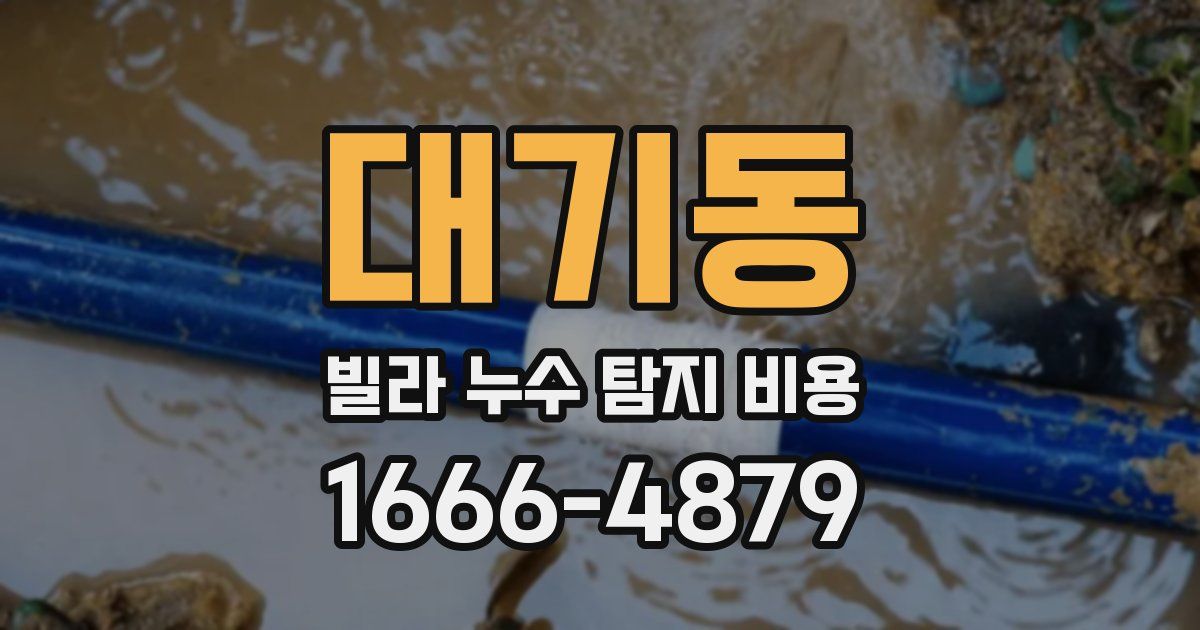 대기동 빌라 누수 탐지 비용