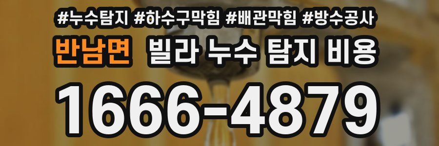 반남면 빌라 누수 탐지 비용