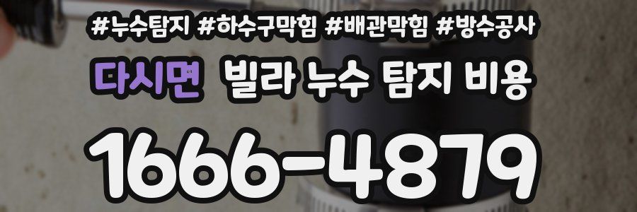 다시면 빌라 누수 탐지 비용