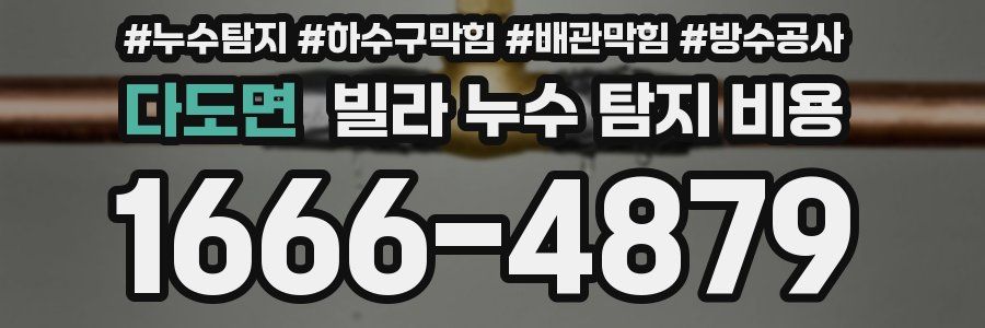 다도면 빌라 누수 탐지 비용