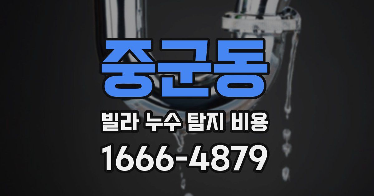 중군동 빌라 누수 탐지 비용