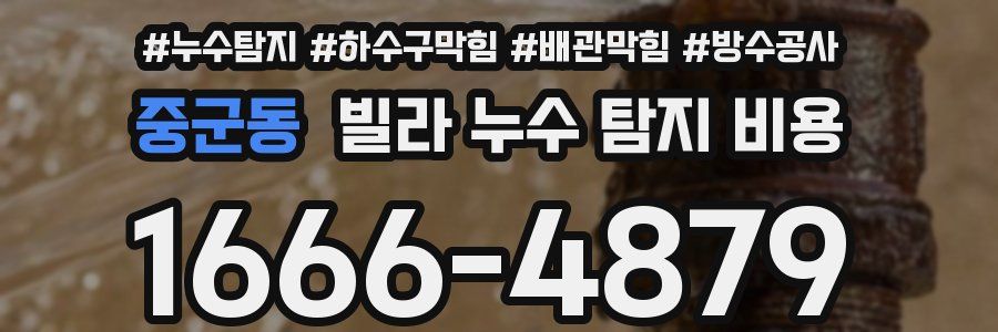 중군동 빌라 누수 탐지 비용