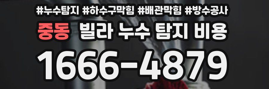 중동 빌라 누수 탐지 비용