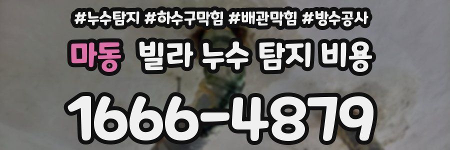 마동 빌라 누수 탐지 비용