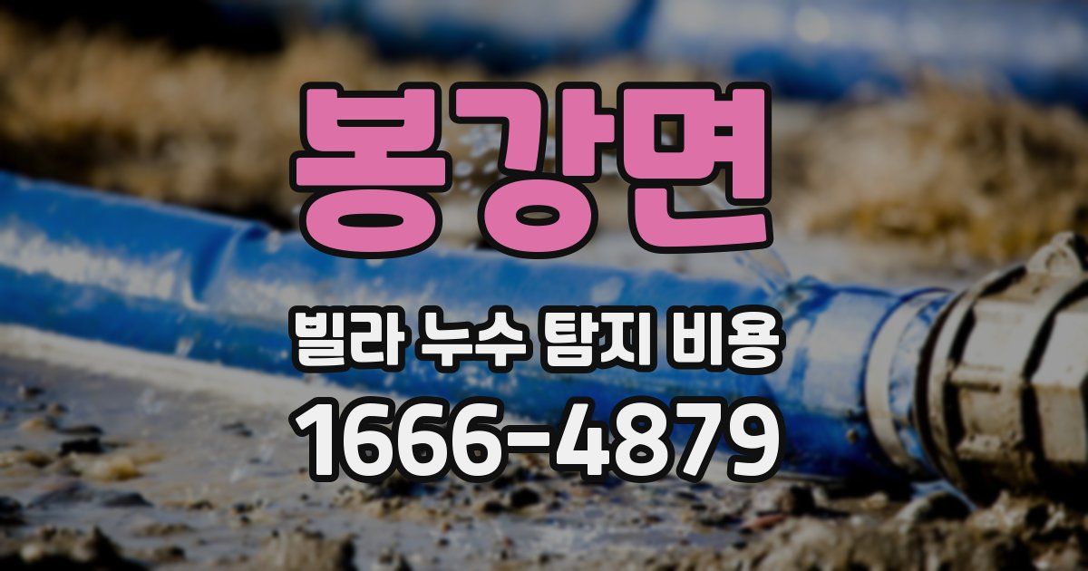 봉강면 빌라 누수 탐지 비용
