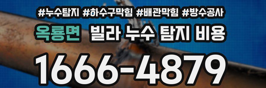 옥룡면 빌라 누수 탐지 비용