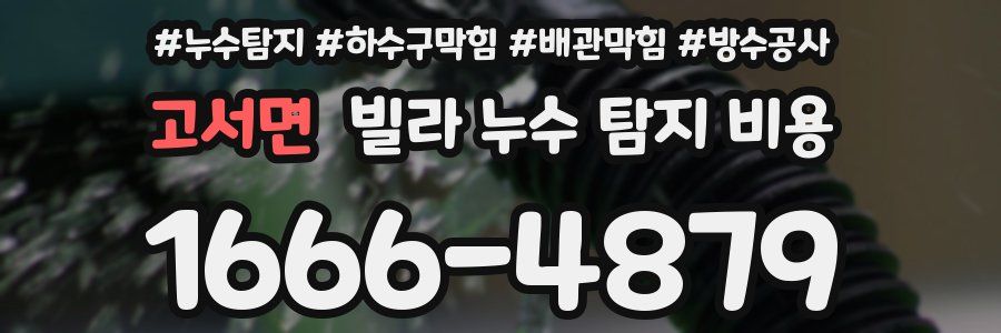 고서면 빌라 누수 탐지 비용