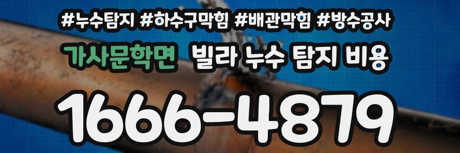 가사문학면 빌라 누수 탐지 비용