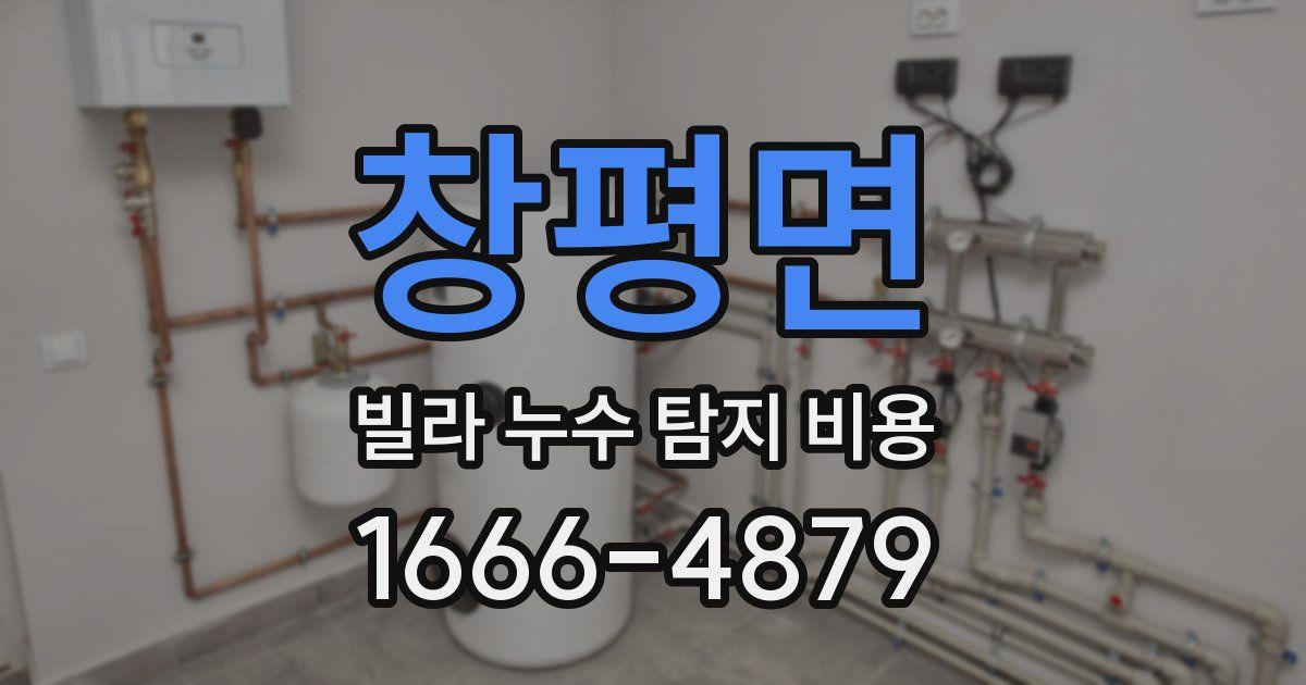 창평면 빌라 누수 탐지 비용