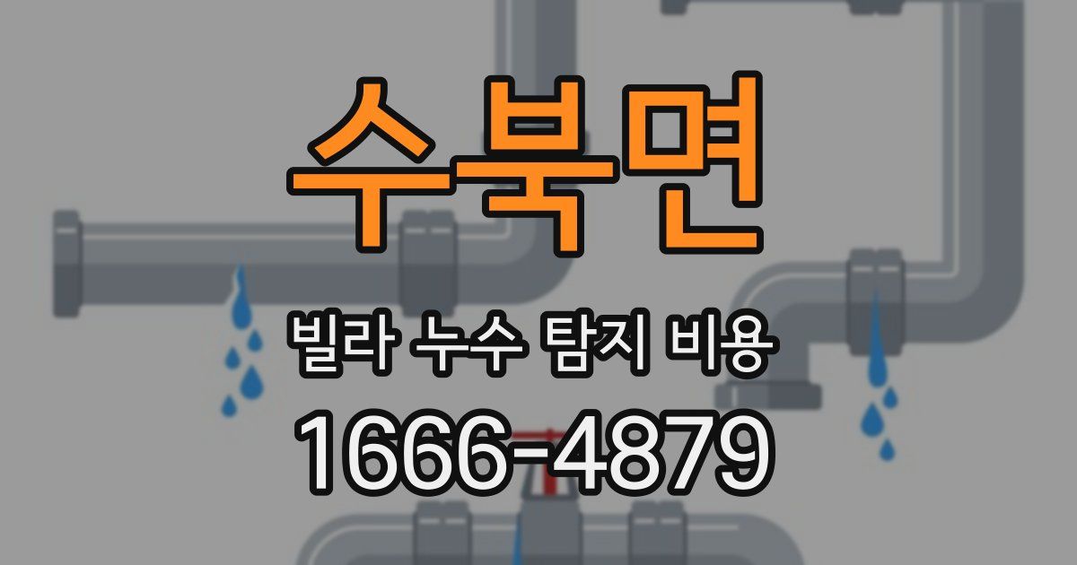 수북면 빌라 누수 탐지 비용