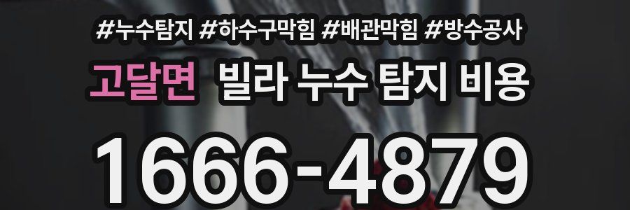 고달면 빌라 누수 탐지 비용
