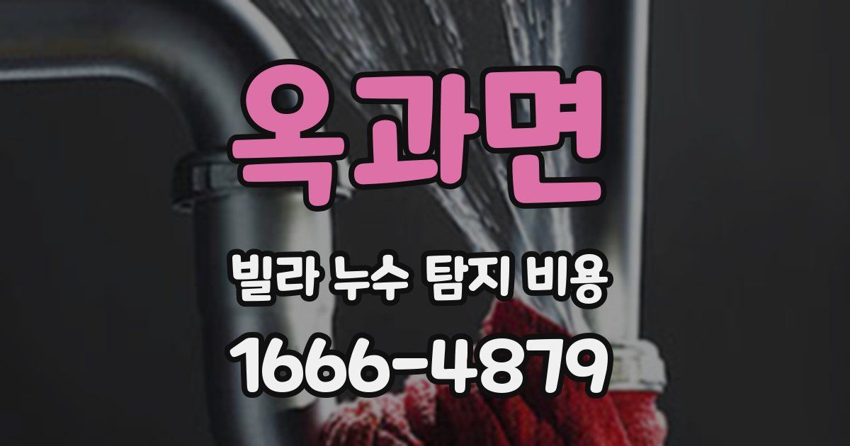 옥과면 빌라 누수 탐지 비용