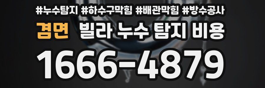 겸면 빌라 누수 탐지 비용