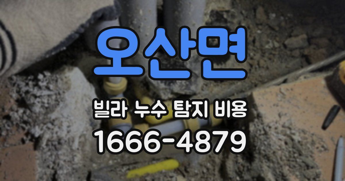 오산면 빌라 누수 탐지 비용
