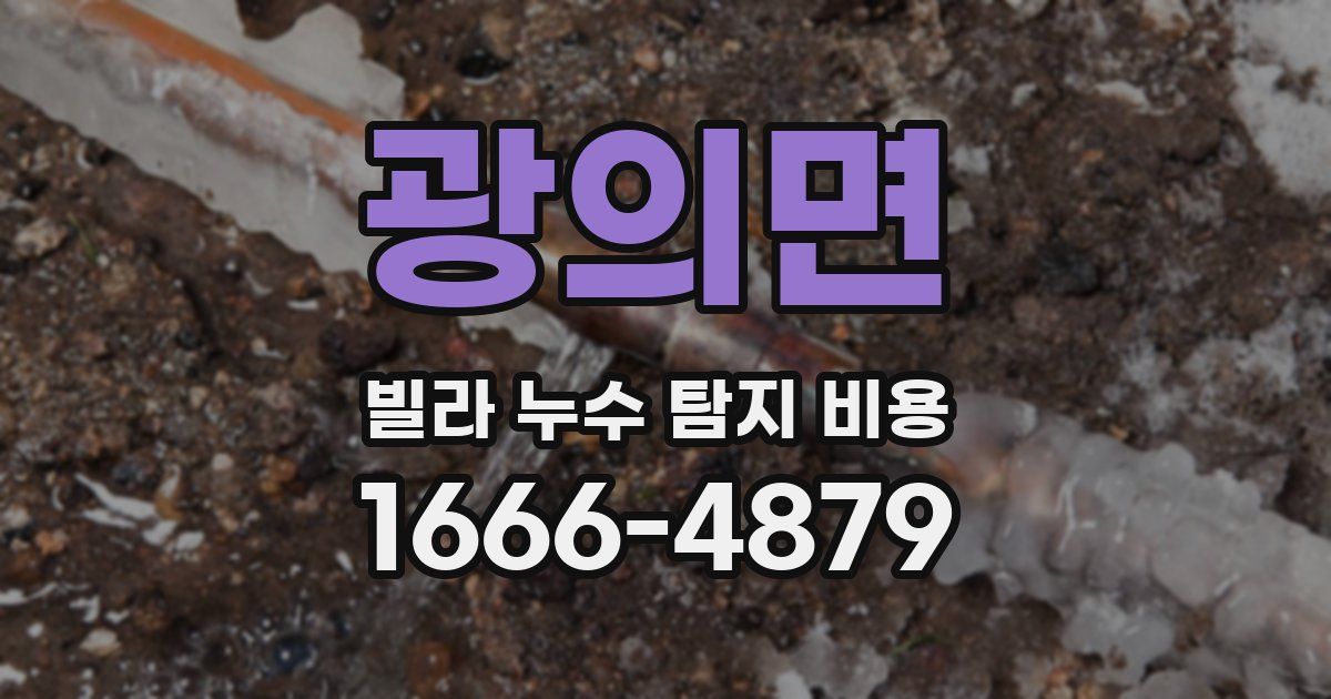 광의면 빌라 누수 탐지 비용