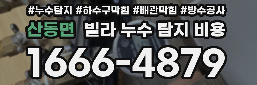산동면 빌라 누수 탐지 비용